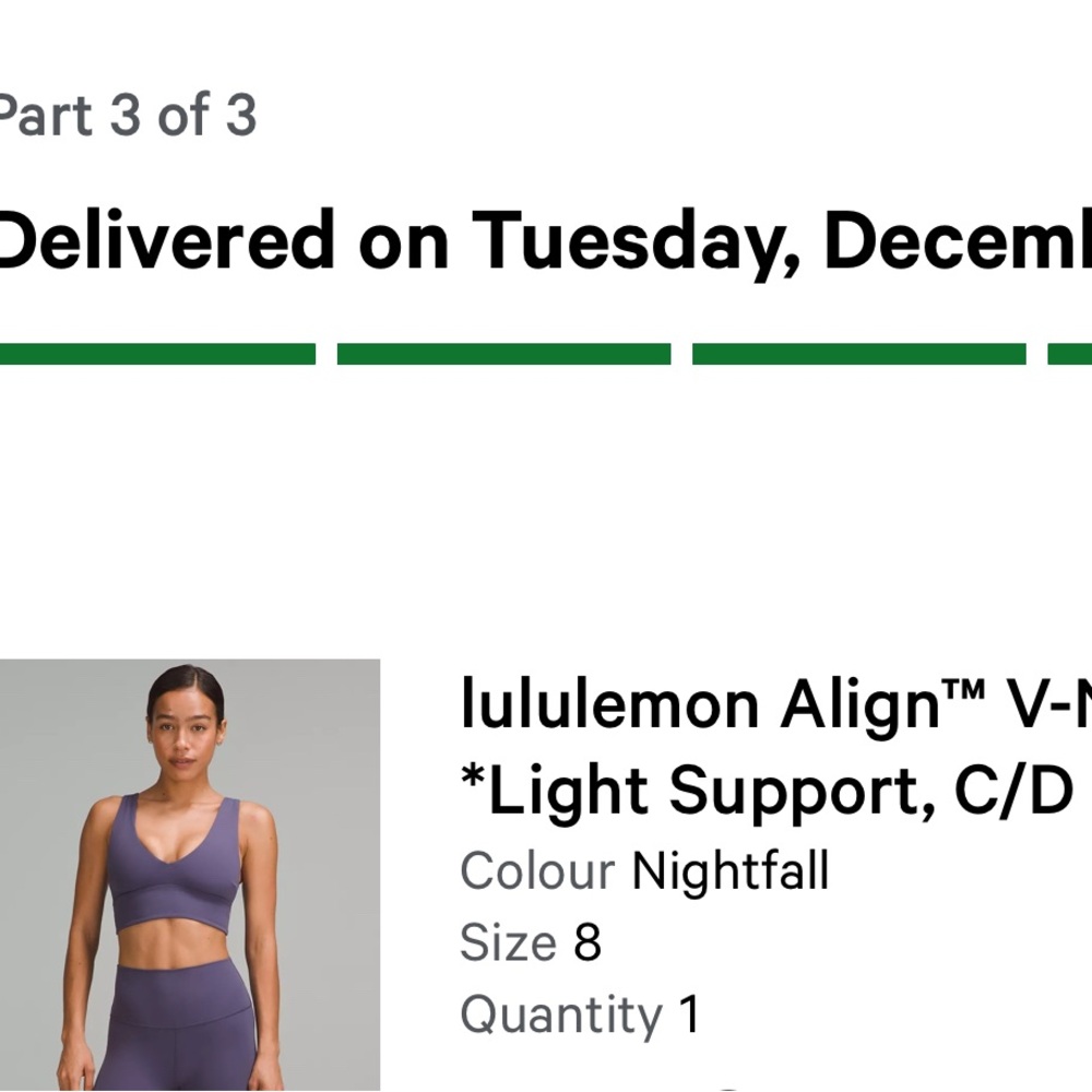 lululemon athletica Align V-Neck Bra - Purple